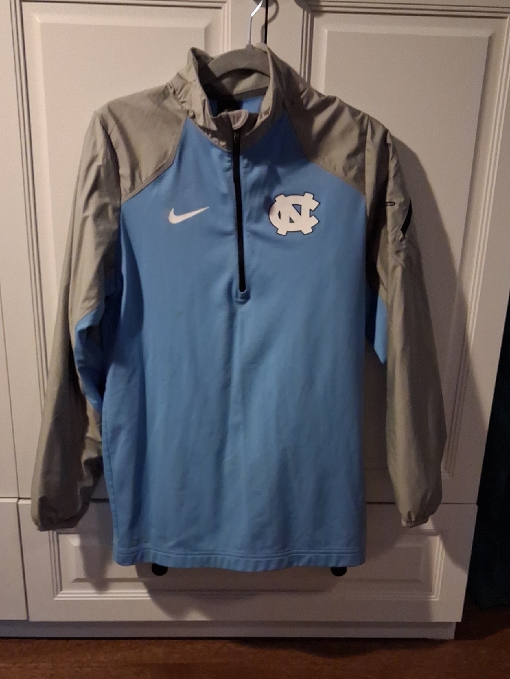 Nike Kids Light Blue & Gray North Carolina Half-Zip Rain Jacket